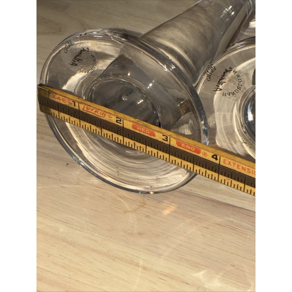 Hand Blown Glass Candleholders Set Of 3 Pillar - Picture 13 of 15